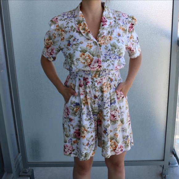 Floral Vintage Rayon Unique Jumpsuit - Picture 1 of 3